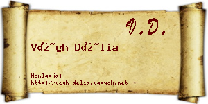 Végh Délia névjegykártya